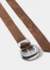 Tan Suede Statement Buckle Belt sold by Mint Velvet