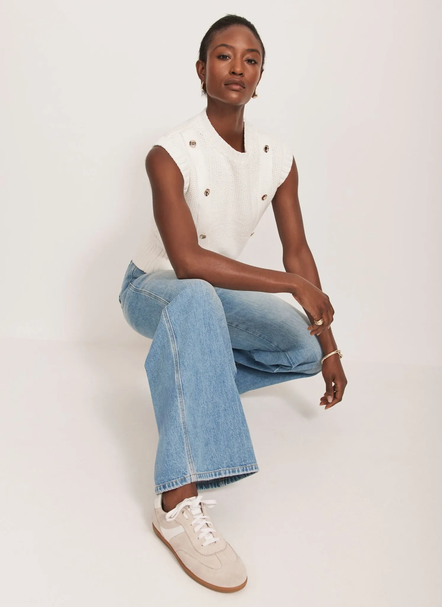 White Sleeveless Cotton Knit Top sold by Mint Velvet product image thumbnail 3