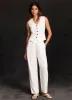 White Linen Blend Tailored Waistcoat sold by Mint Velvet