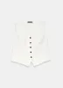 White Linen Blend Tailored Waistcoat sold by Mint Velvet