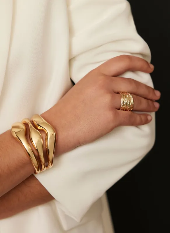 Gold Tone Wave Cuff sold by Mint Velvet