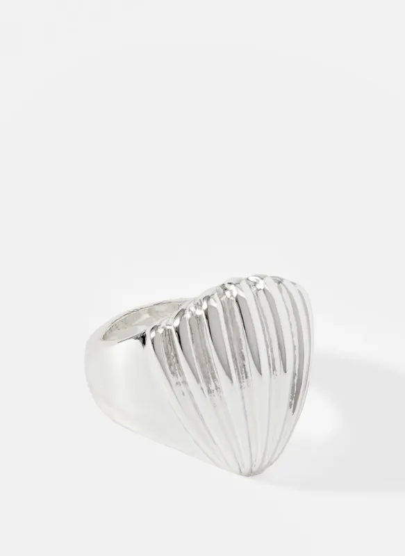 Silver Tone Statement Shell Ring sold by Mint Velvet