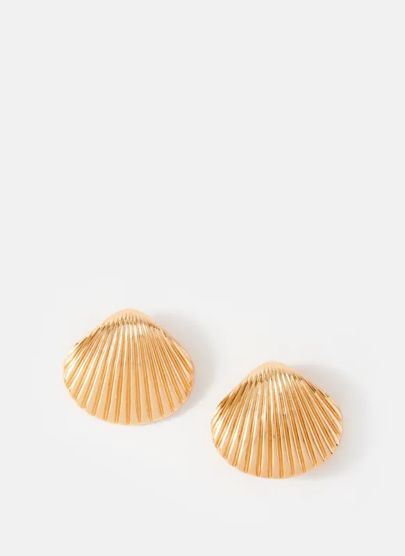 Gold Tone Statement Shell Earring sold by Mint Velvet