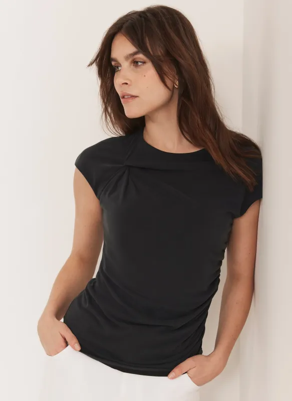 Grey Knot Detail Slim Fit Top sold by Mint Velvet