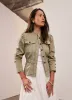 Khaki Puff Sleeve Peplum Jacket sold by Mint Velvet