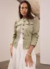 Khaki Puff Sleeve Peplum Jacket sold by Mint Velvet