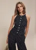 Navy Striped Linen Halter Top sold by Mint Velvet