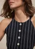 Navy Striped Linen Halter Top sold by Mint Velvet