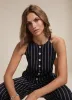 Navy Striped Linen Halter Top sold by Mint Velvet