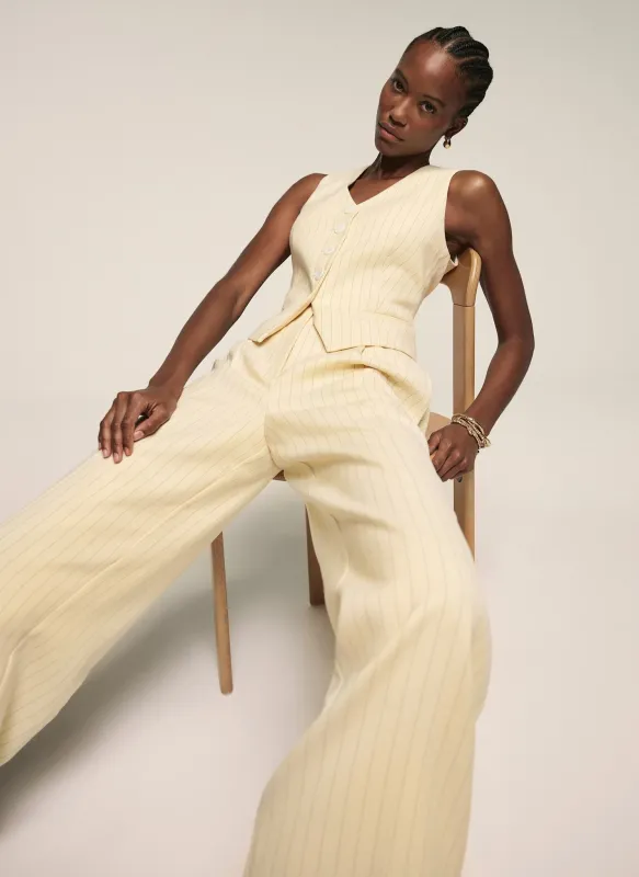 Yellow Pinstripe Waistcoat sold by Mint Velvet