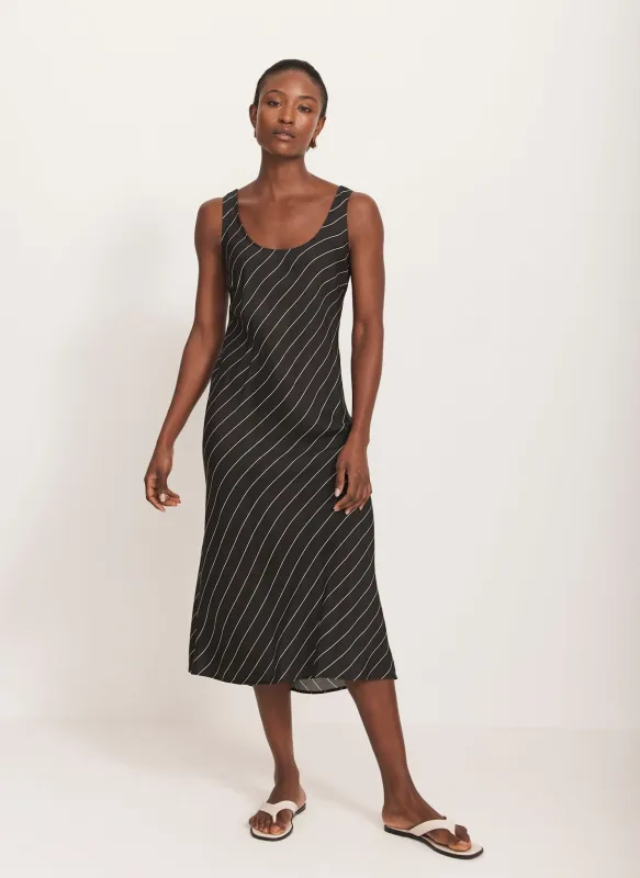 Black Striped Midi Slip Dress sold by Mint Velvet