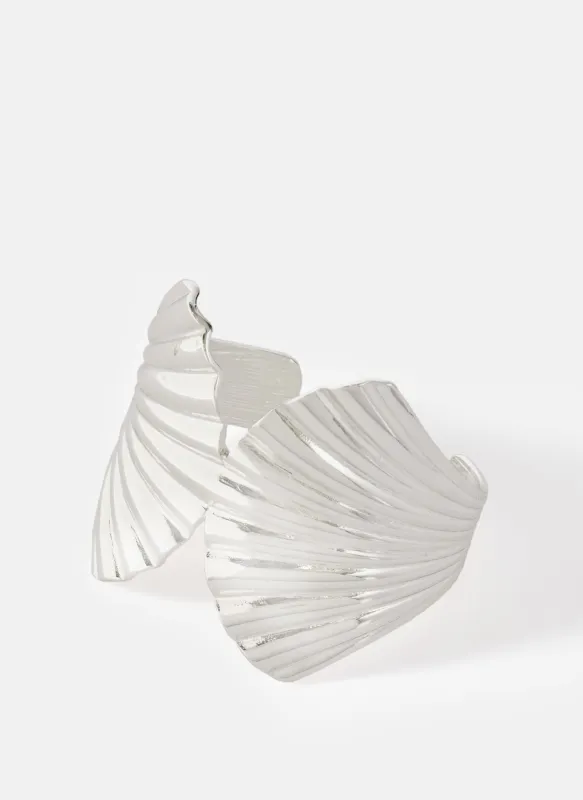 Silver Tone Statement Shell Cuff sold by Mint Velvet