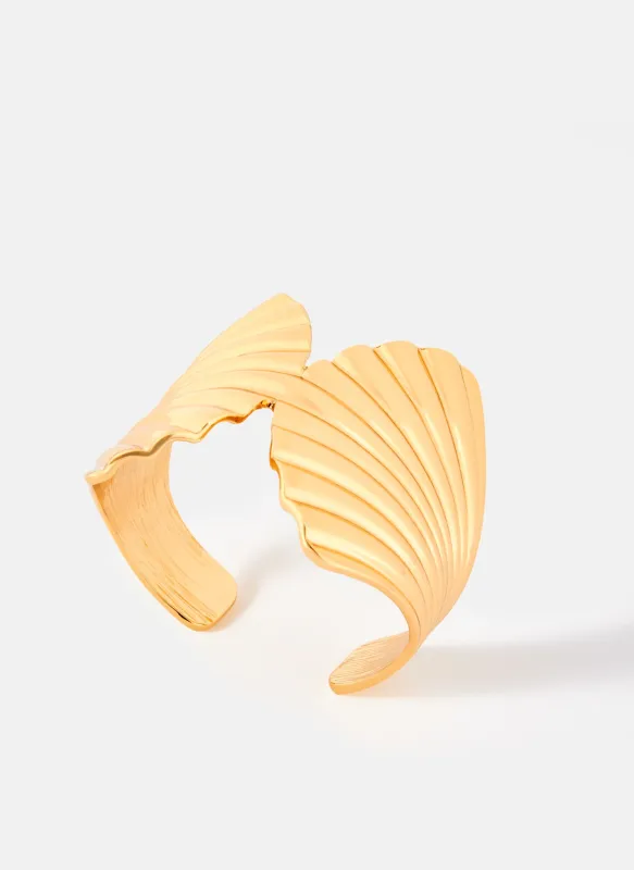 Gold Tone Statement Shell Cuff sold by Mint Velvet
