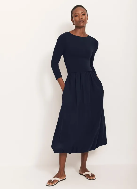 Navy Bubble Hem Midi Dress sold by Mint Velvet