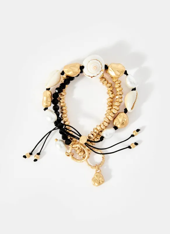 Gold Tone Shell Friendship Bracelet Set sold by Mint Velvet