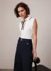 White Ribbed Contrast Polo Top sold by Mint Velvet