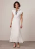 White Ribbed Contrast Polo Top sold by Mint Velvet