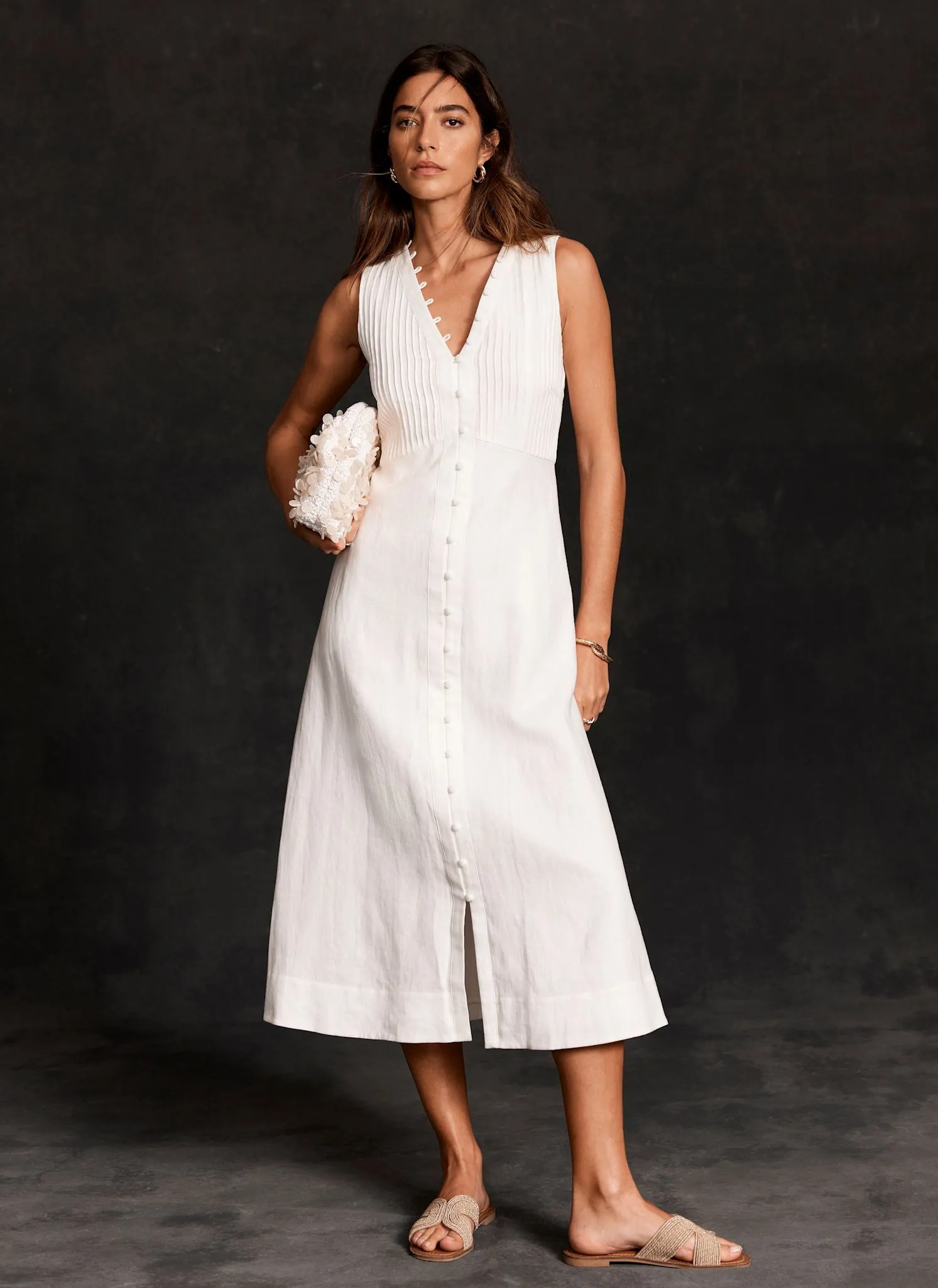 White Linen Midi Dress sold by Mint Velvet product image thumbnail 5