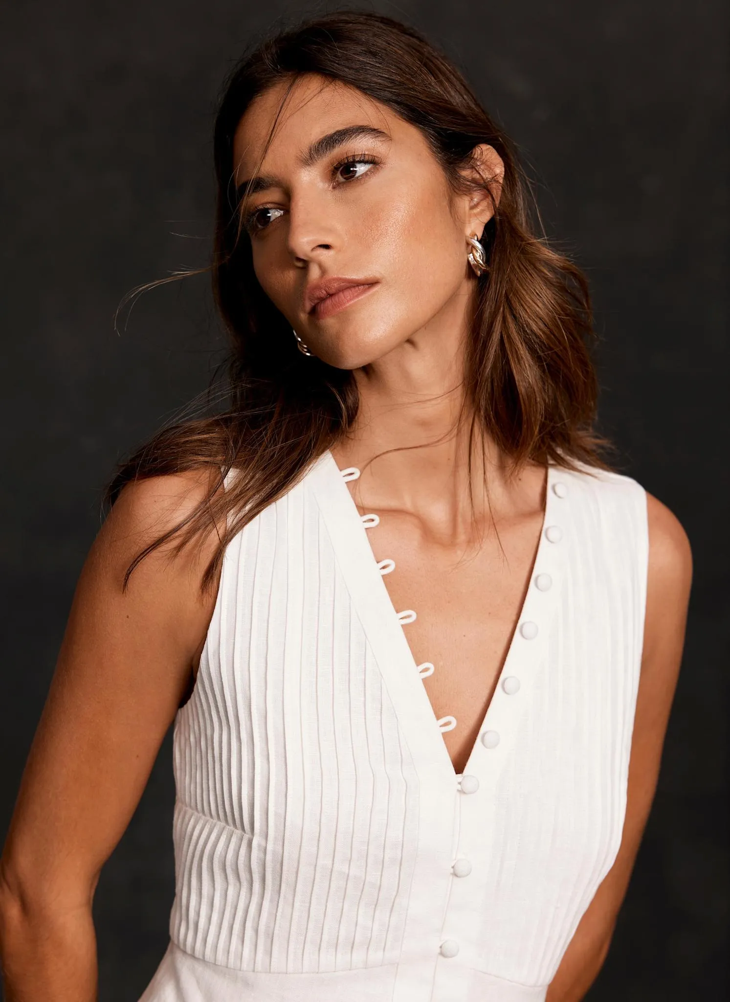 White Linen Midi Dress sold by Mint Velvet product image thumbnail 4