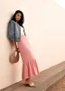Pink Linen Tiered Maxi Skirt sold by Mint Velvet