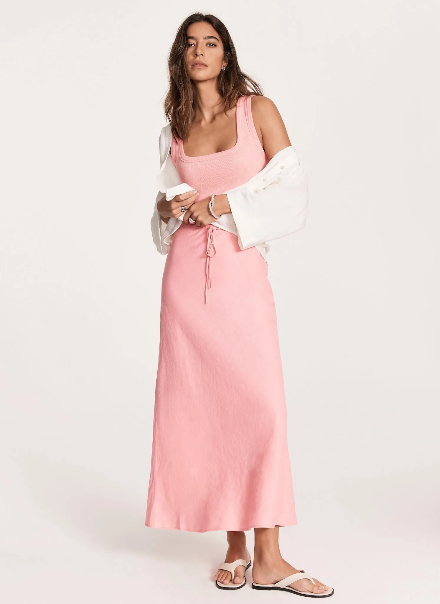 Pink Linen Maxi Skirt sold by Mint Velvet product image thumbnail 3