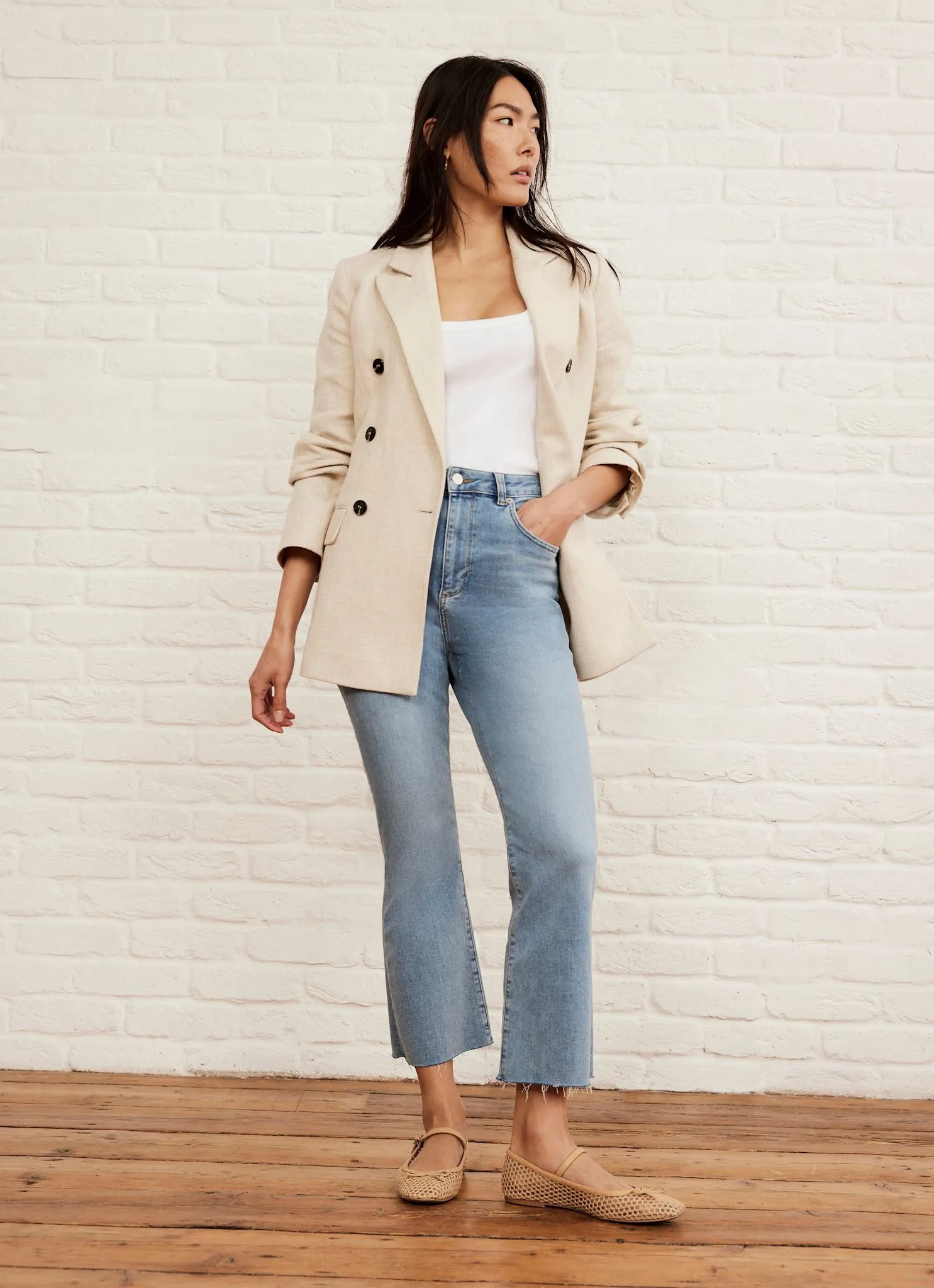 Light Indigo Cropped Flared Jeans sold by Mint Velvet product image thumbnail 2