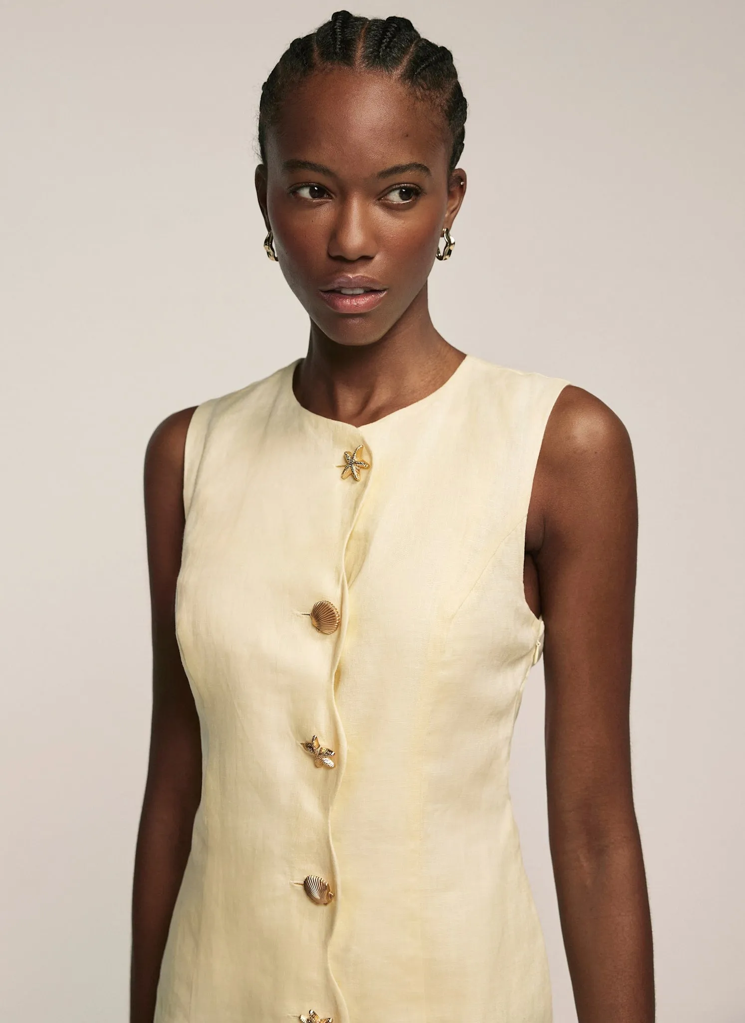 Yellow Linen Starfish Mini Dress sold by Mint Velvet product image thumbnail 5