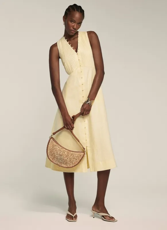 Yellow Linen Midi Dress sold by Mint Velvet