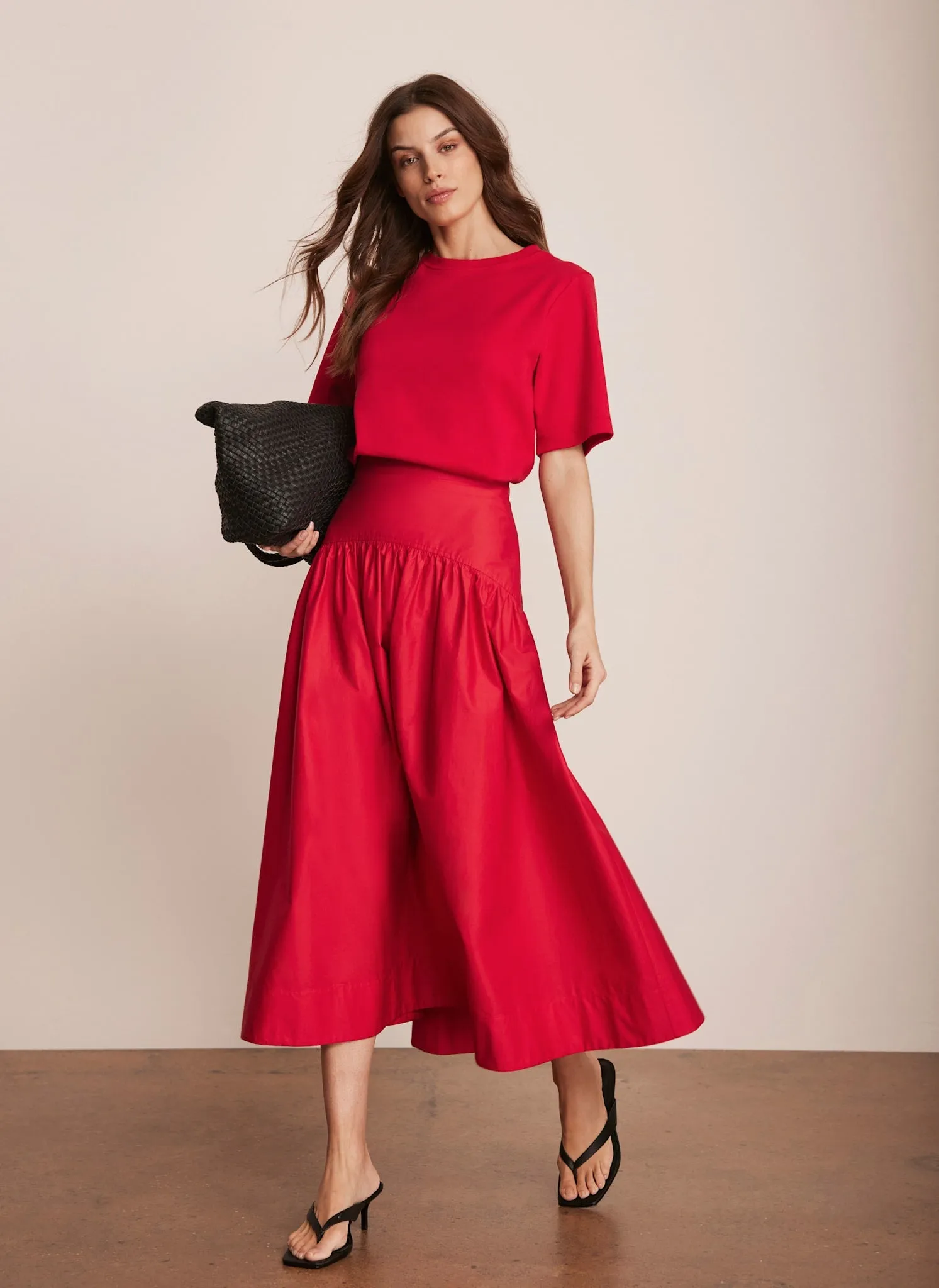 Red Cotton Midi Skirt sold by Mint Velvet product image thumbnail 2