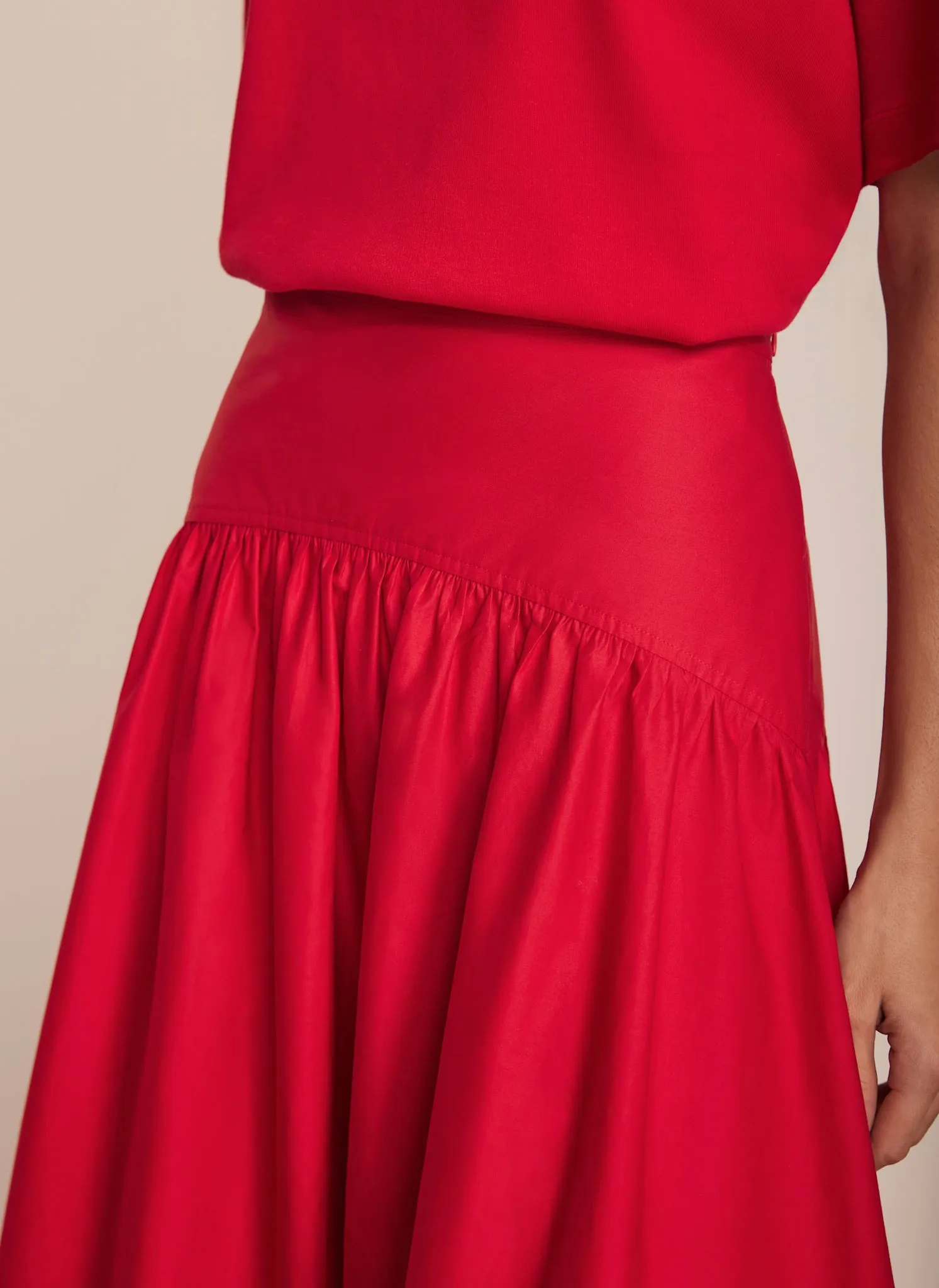 Red Cotton Midi Skirt sold by Mint Velvet product image thumbnail 5
