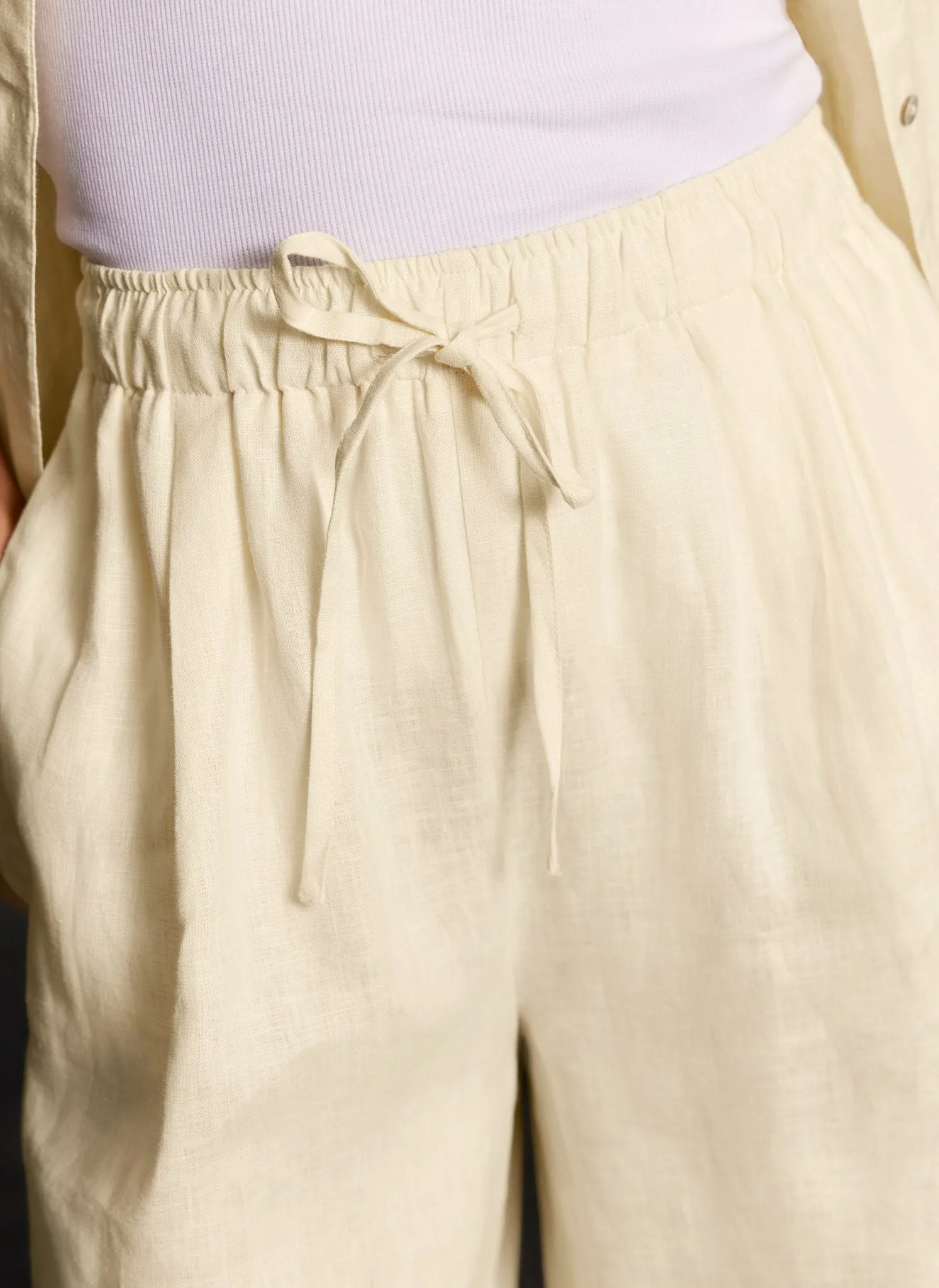 Yellow Linen Wide Leg Trousers sold by Mint Velvet product image thumbnail 4