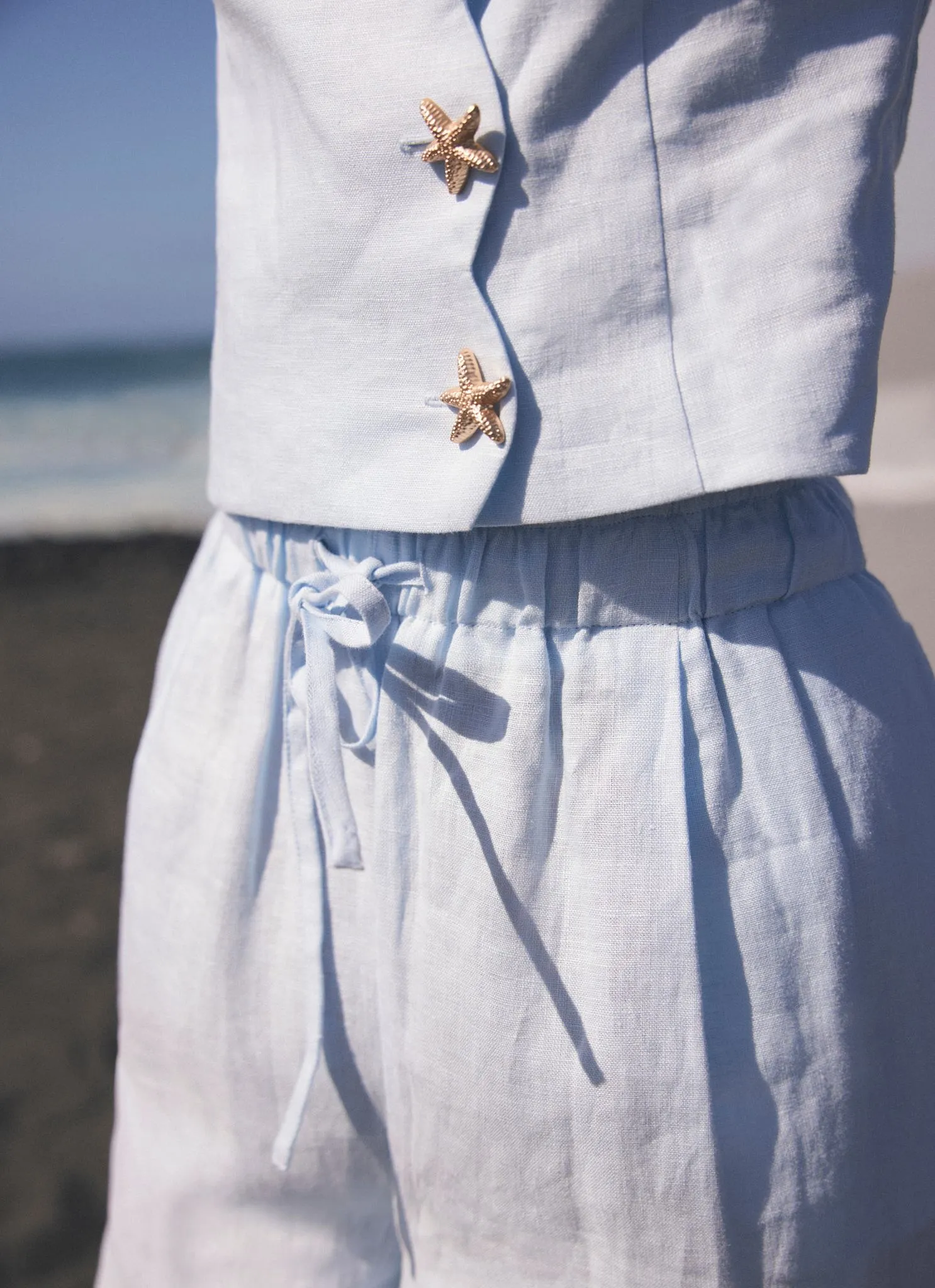 Blue Linen Wide Leg Trousers sold by Mint Velvet product image thumbnail 4