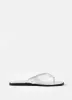 Lula Silver Leather Flip Flops sold by Mint Velvet