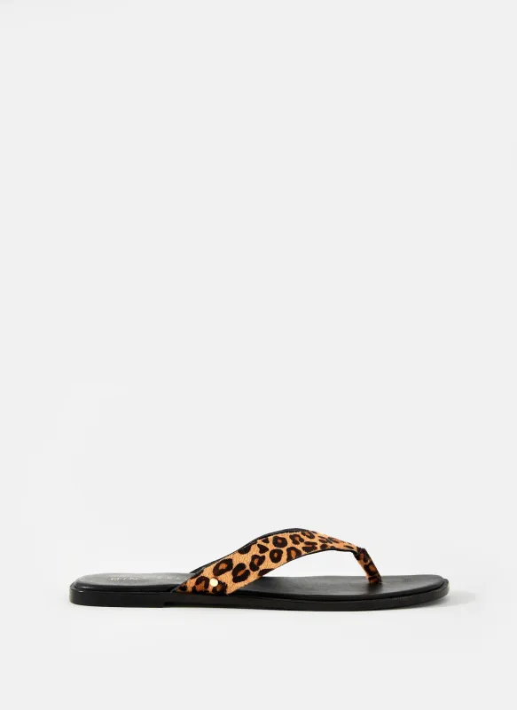 Lula Leopard Textured Flip Flops sold by Mint Velvet