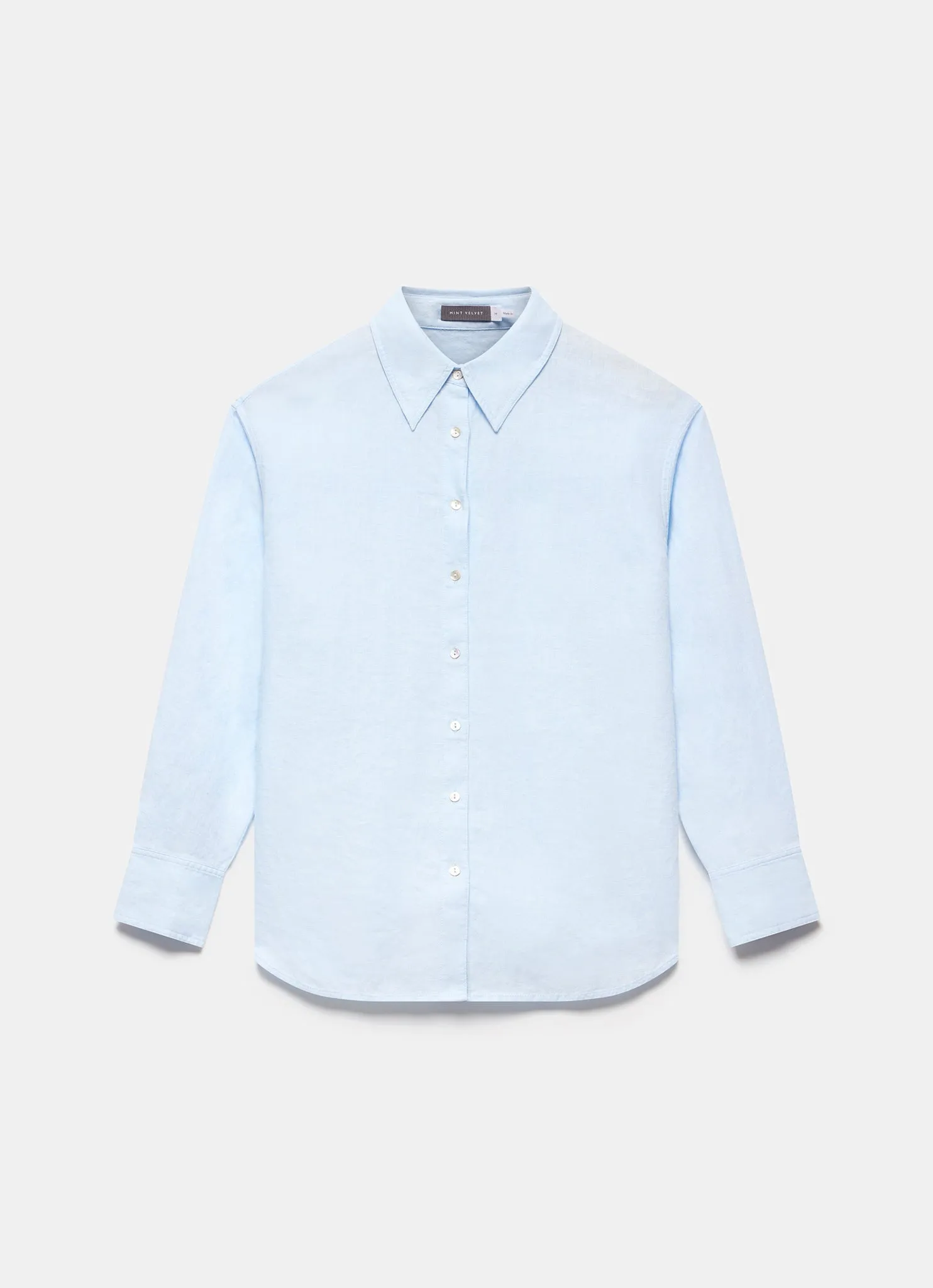 Blue Linen Long Sleeve Shirt sold by Mint Velvet product image thumbnail 5