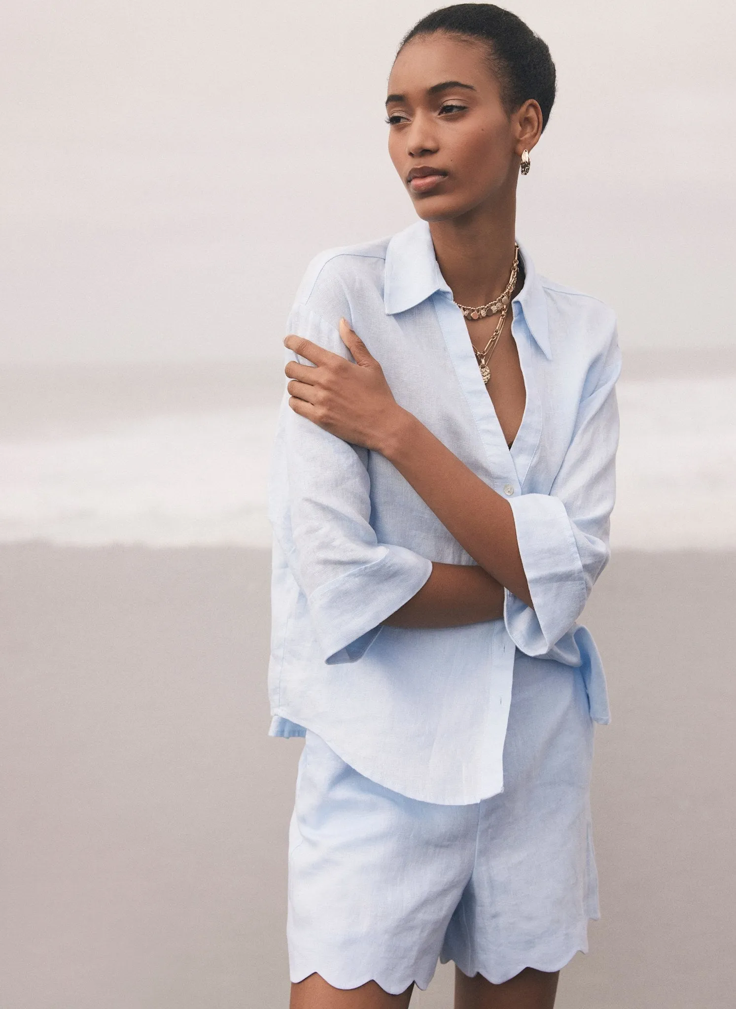 Blue Linen Resort Shirt sold by Mint Velvet product image thumbnail 4
