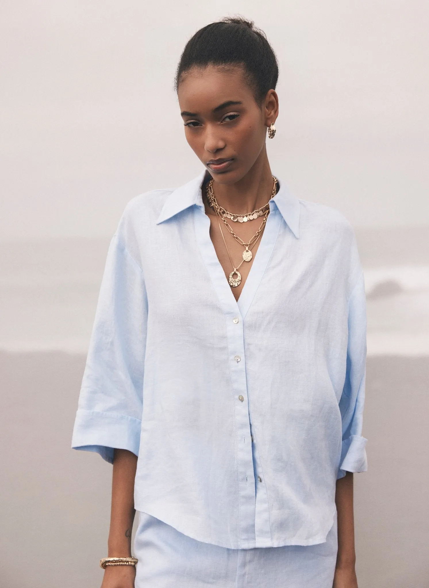 Blue Linen Resort Shirt sold by Mint Velvet product image thumbnail 2