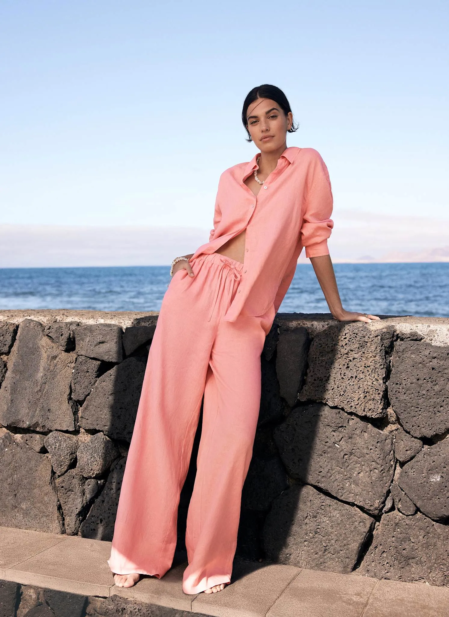 Pink Linen Long Sleeve Shirt sold by Mint Velvet