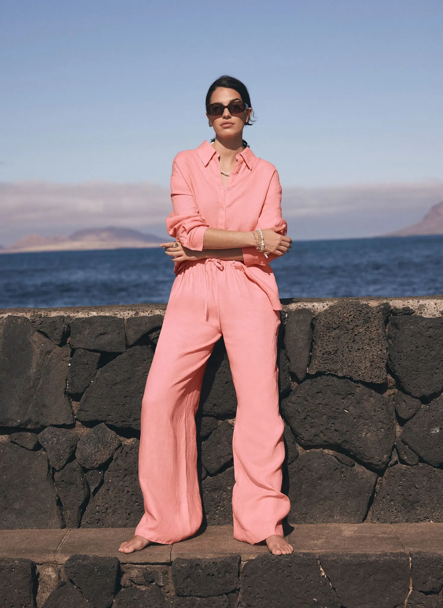 Pink Linen Long Sleeve Shirt sold by Mint Velvet product image thumbnail 4