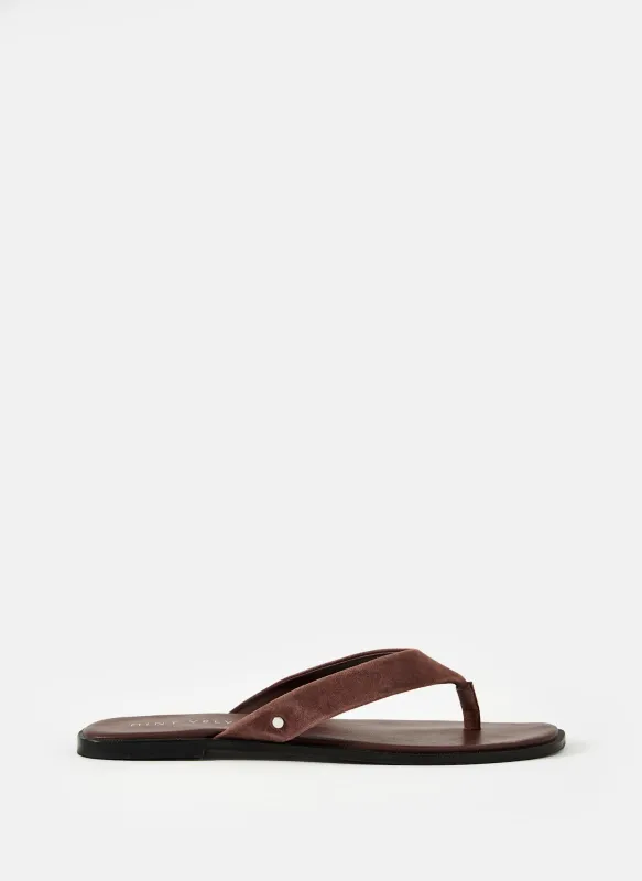 Lula Chocolate Brown Suede Flip Flops sold by Mint Velvet