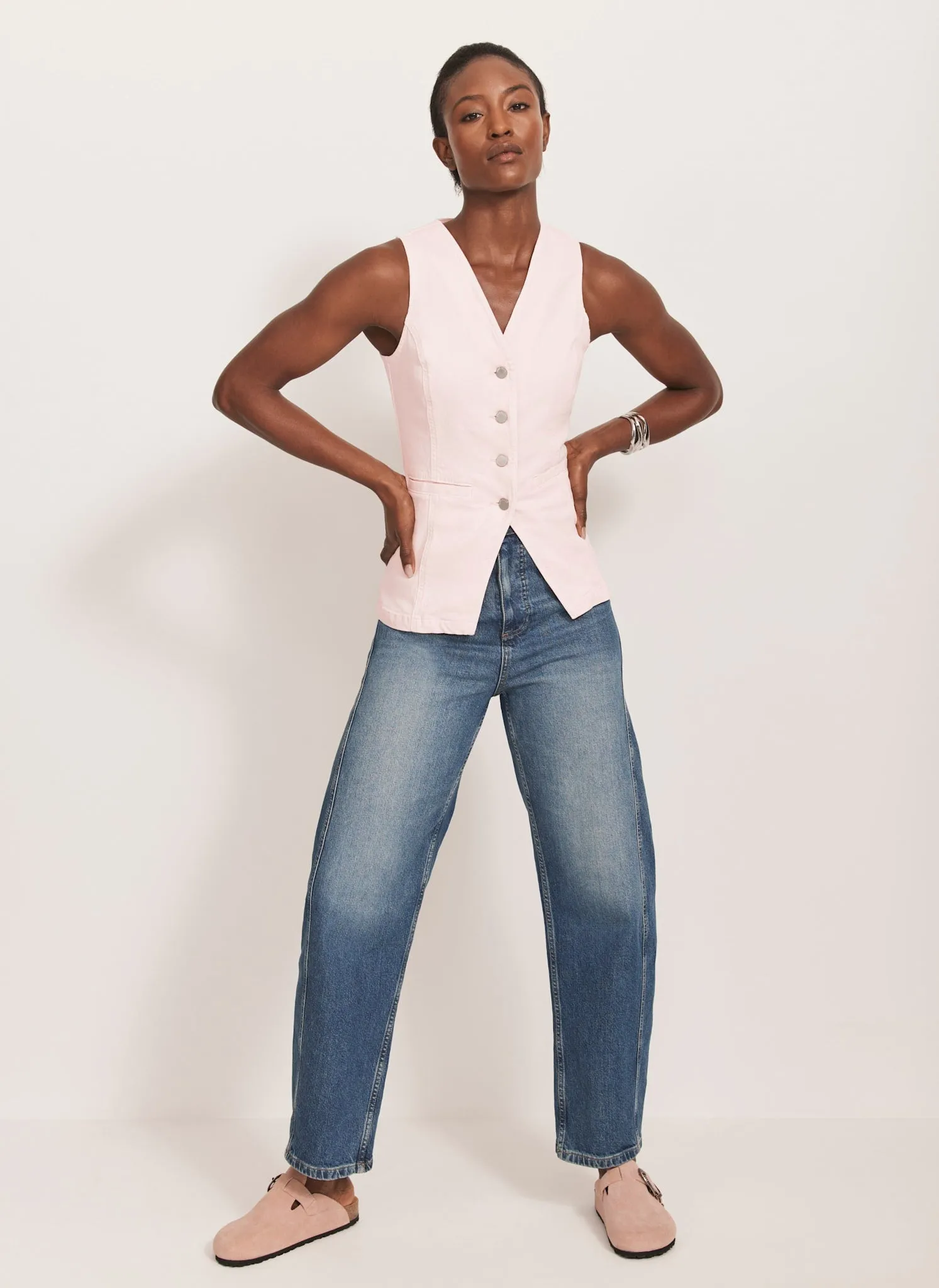 Pink Denim Waistcoat sold by Mint Velvet product image thumbnail 2