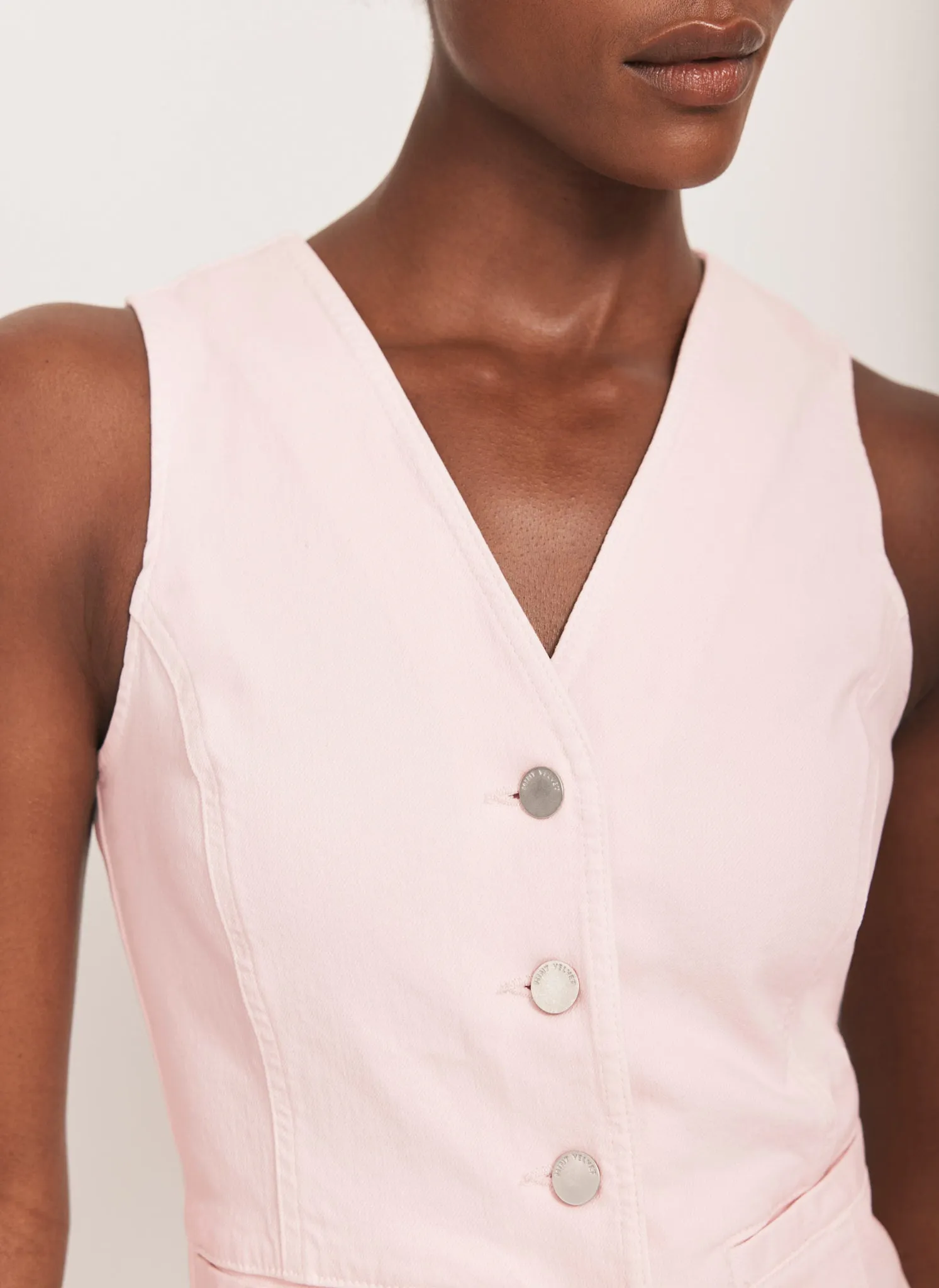 Pink Denim Waistcoat sold by Mint Velvet product image thumbnail 4