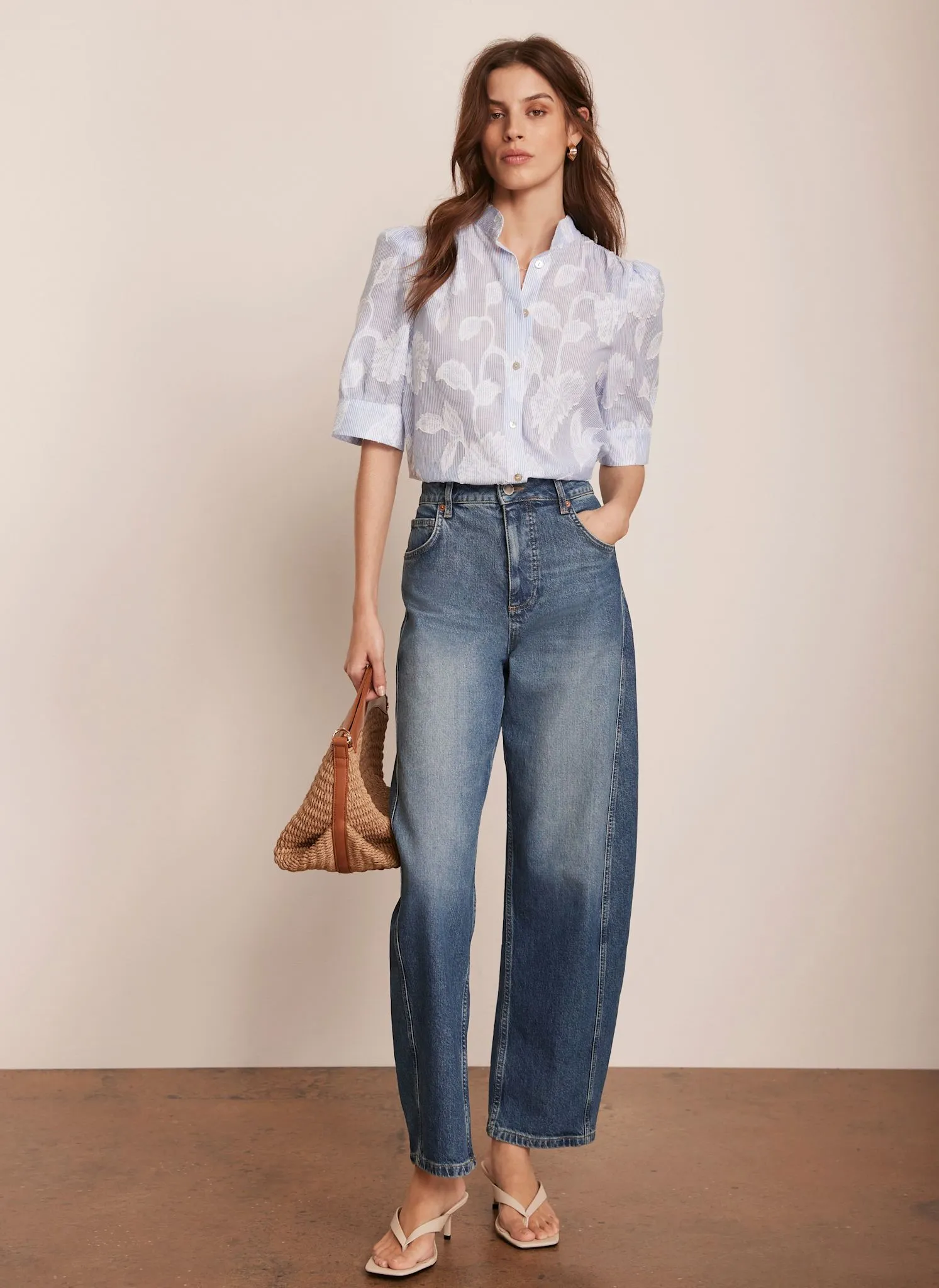 Blue Striped Floral Blouse sold by Mint Velvet product image thumbnail 5