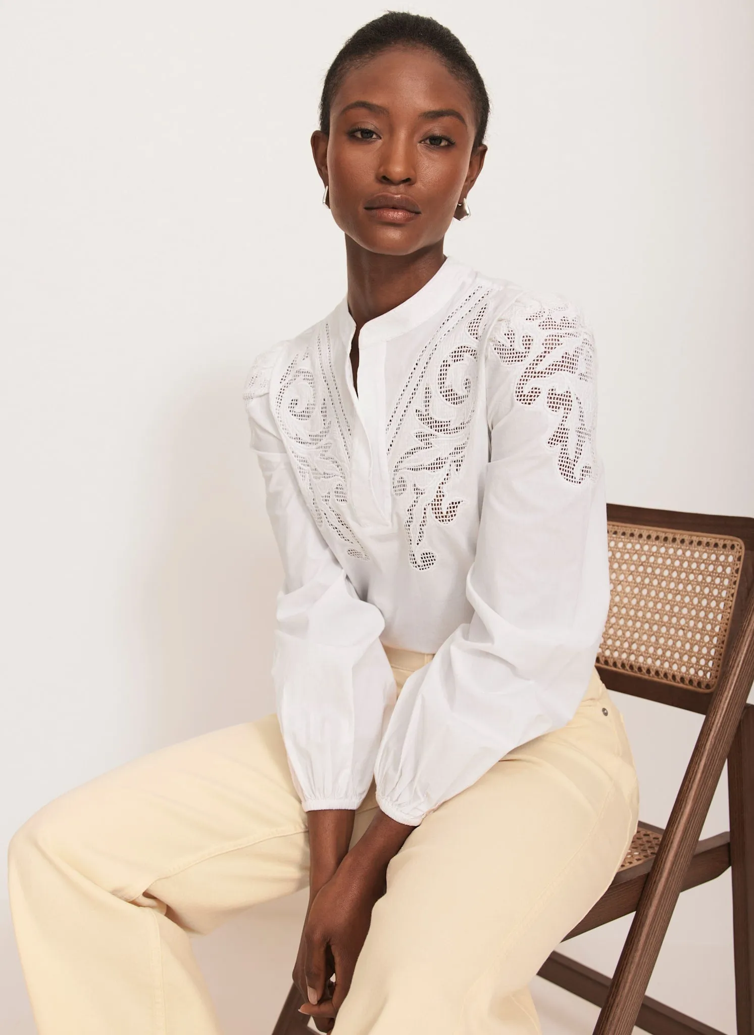 White Embroidered Blouse sold by Mint Velvet product image thumbnail 5