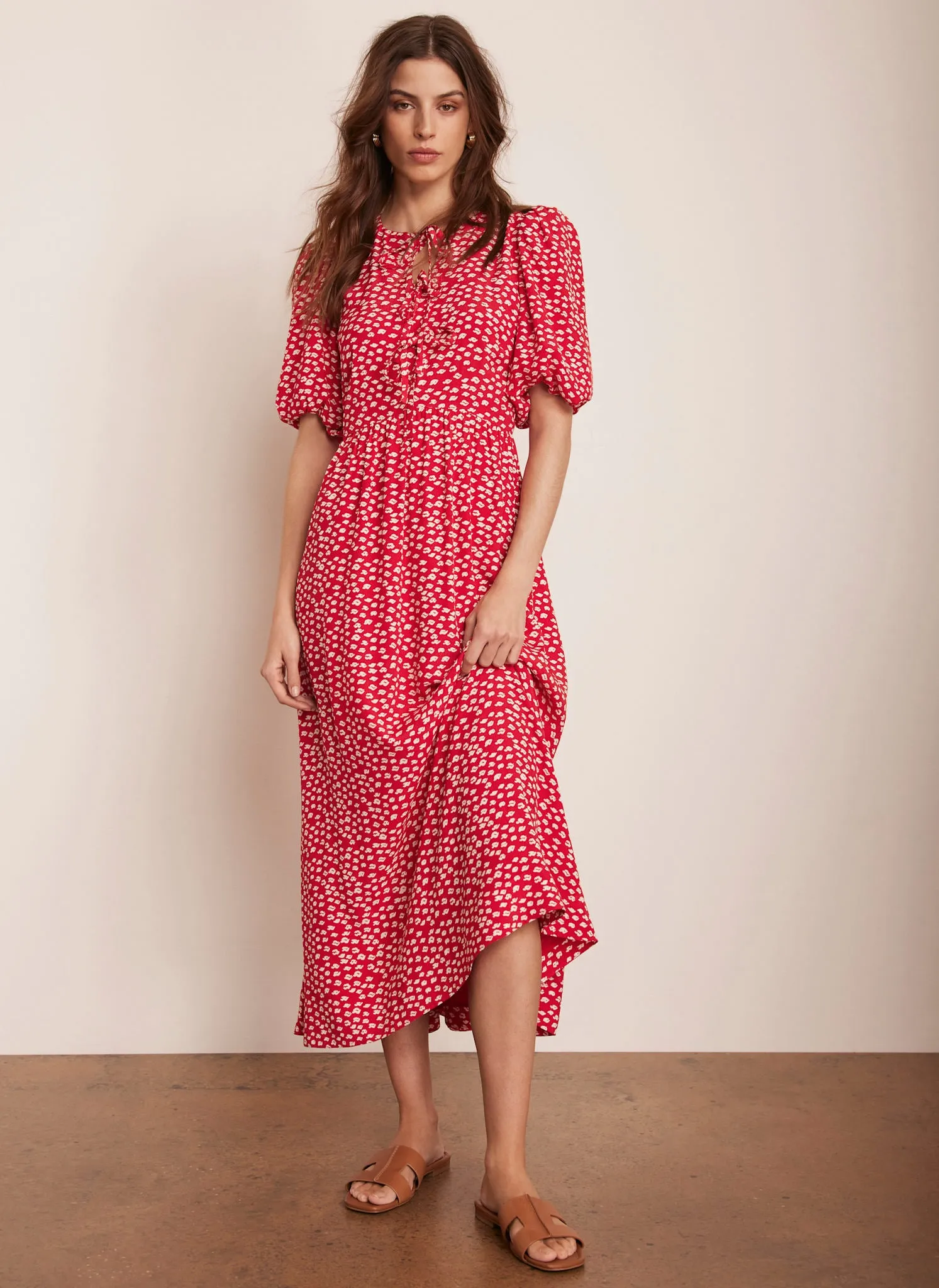 Red Lip Print Midi Dress sold by Mint Velvet