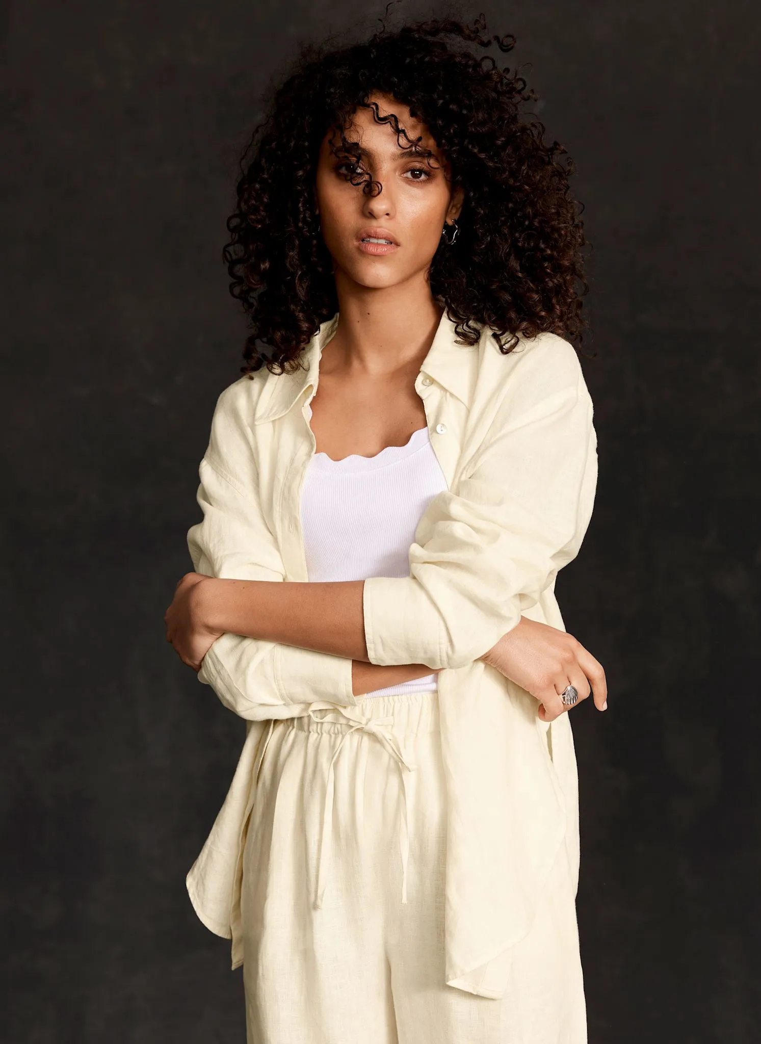 Yellow Linen Long Sleeve Shirt sold by Mint Velvet product image thumbnail 4