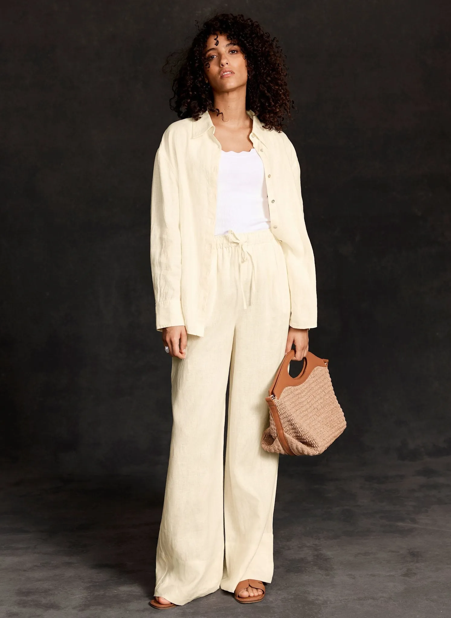 Yellow Linen Long Sleeve Shirt sold by Mint Velvet product image thumbnail 3