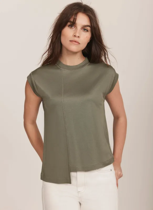 Khaki Sleeveless Jersey Top made by Mint Velvet