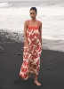 Red Floral Print Maxi Dress sold by Mint Velvet