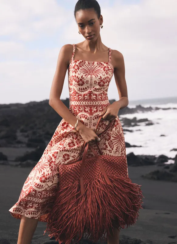 Red Palm Print Midi Dress sold by Mint Velvet